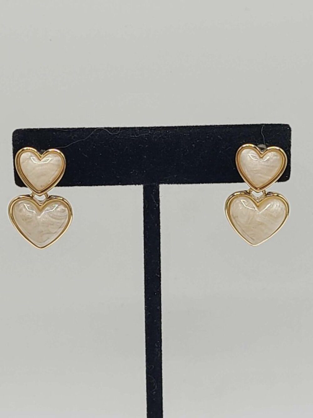 J Crew Pearl Heart Statement Earrings NWOT